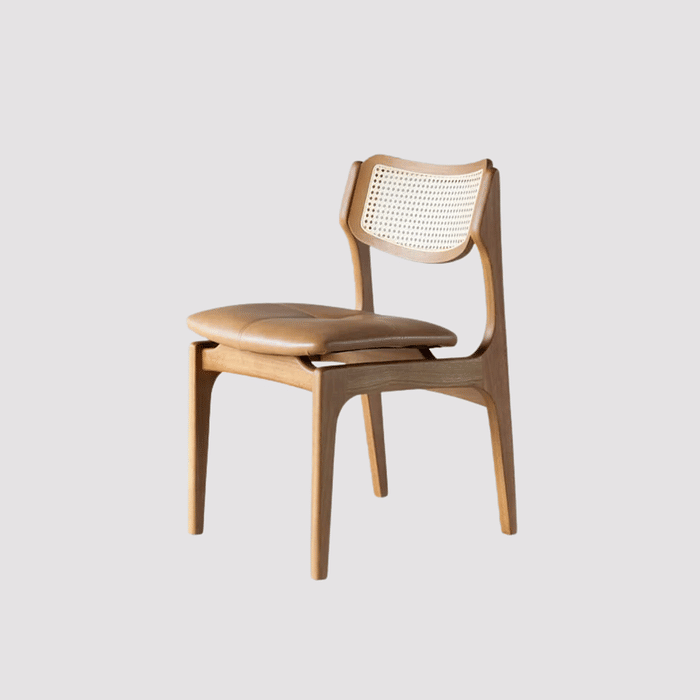 Cadeira de Jantar Ravenna em Madeira Maciça com Tela Sextavada e Estofado