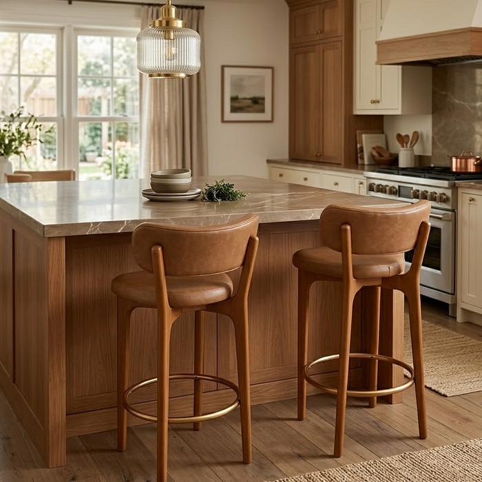 Banqueta Bari em Madeira Maciça Com Design Moderno e Personalidade