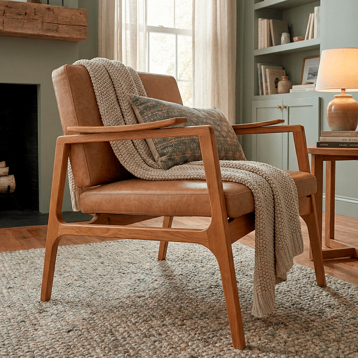 Poltrona de Madeira com Assento Flutuante Viterbo