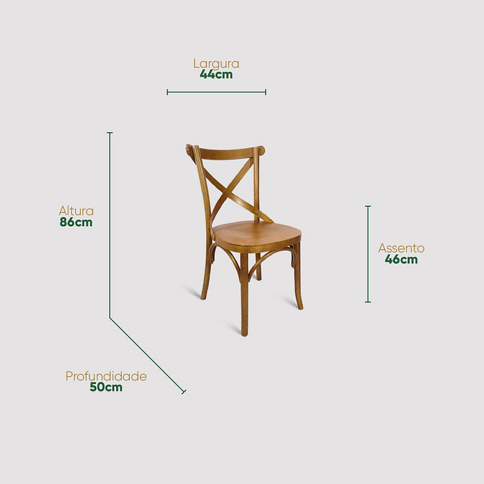 Cadeira Espanha X em Madeira Maciça com Design Rústico Autêntico