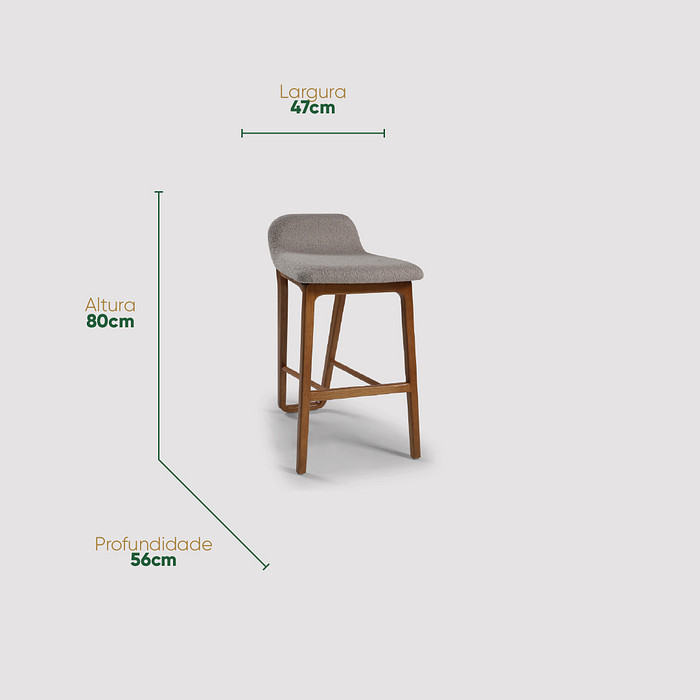 Banqueta de Madeira Maciça Pilar Design