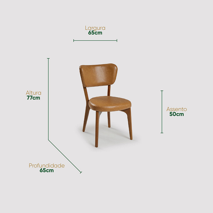 Cadeira Bari Estofada em Madeira Maciça com Design Moderno e Personalidade