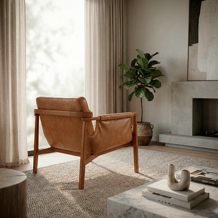 Poltrona de Madeira Maciça Estofada Ervin Conforto Premium