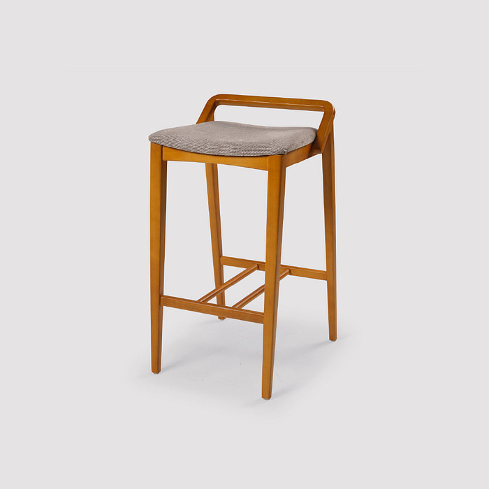 Banqueta de Madeira Maciça Estofada Orvieto Ergonômica