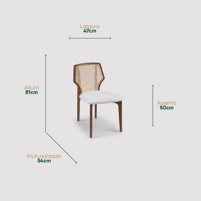 Cadeira de Jantar Rialto Estofada em Madeira Maciça