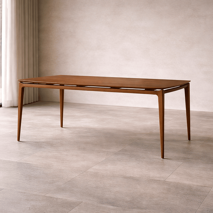 Mesa de Jantar Brioni 6 a 8 Lugares em Madeira Maciça Design Slim