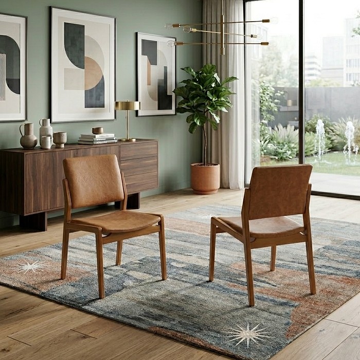 Cadeira de Jantar Estofada Brioni em Madeira Maciça