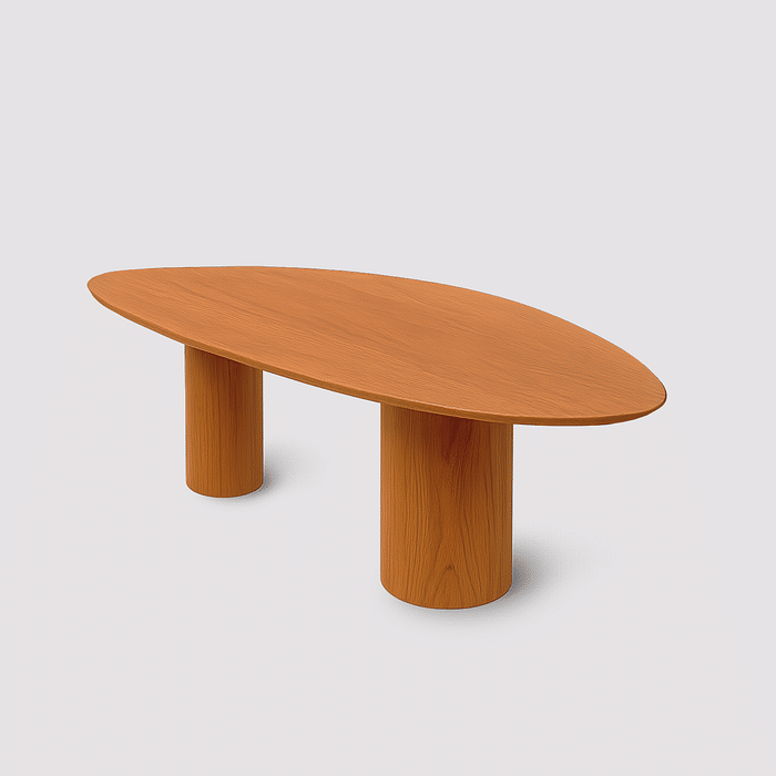 Mesa de Jantar Orgânica Nilo 4 a 10 Lugares em Madeira Laminada Design Moderno