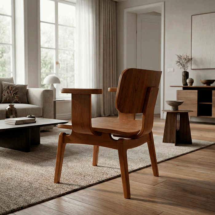 Poltrona de Madeira Curvada Bolzano Design Orgânico