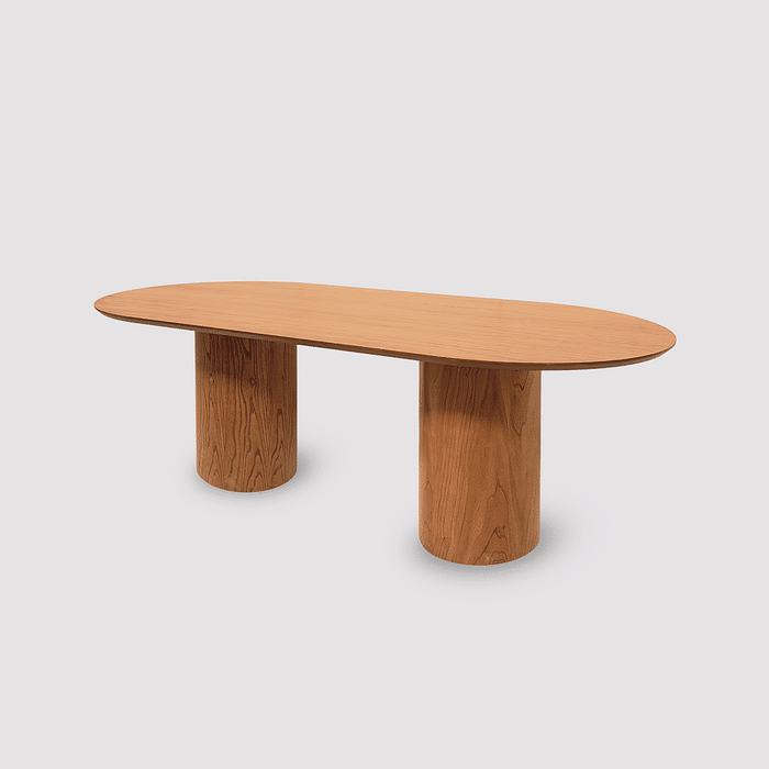 Mesa de Jantar Oblonga Luna 6 a 10 Lugares em Madeira Laminada Design Moderno