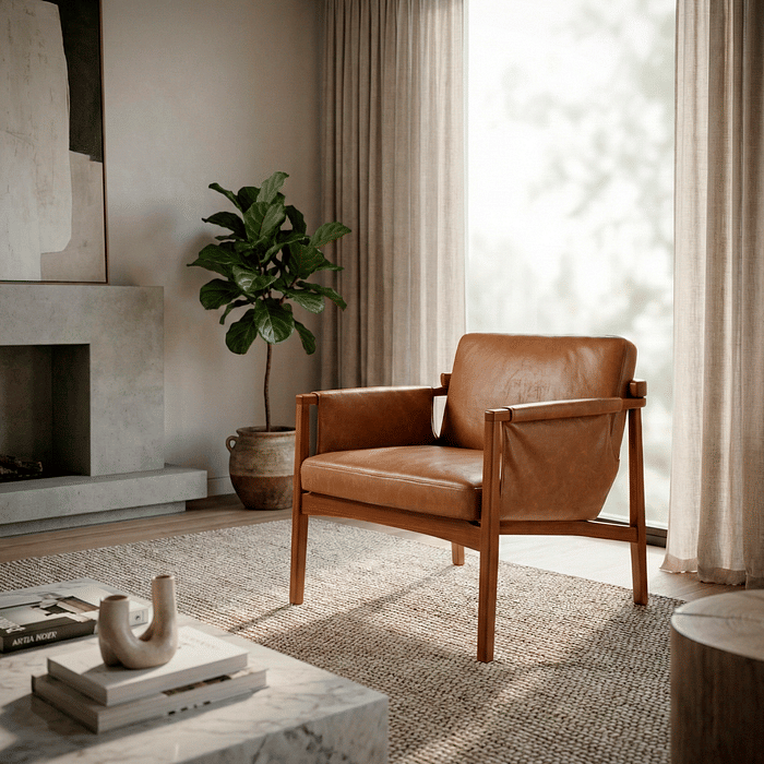 Poltrona de Madeira Maciça Estofada Ervin Conforto Premium