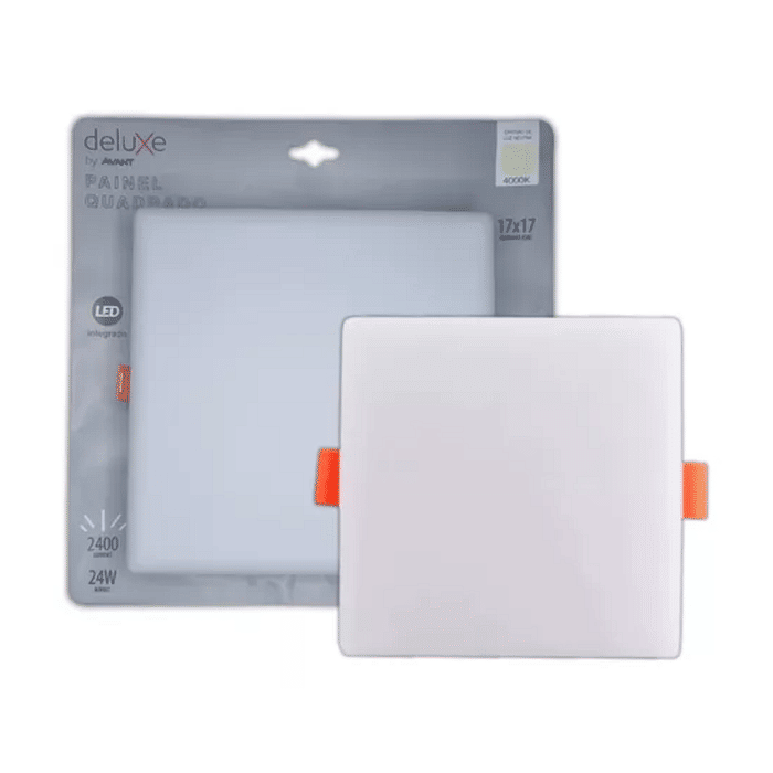 Painel Plafon LED 24W Flat Quadrado 17x17cm - Avant