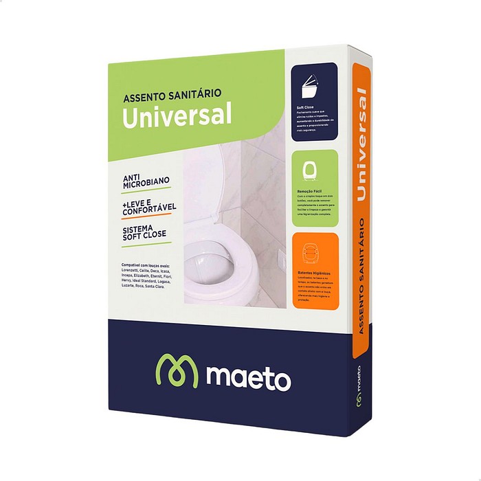 Assento Sanitário Oval Soft Close Branco Maeto – Tampa de Vaso Premium