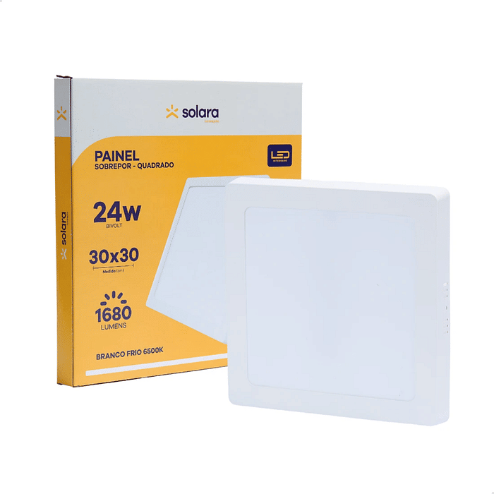 Painel Plafon 24W Quadrado Sobrepor 30X30 - Solara