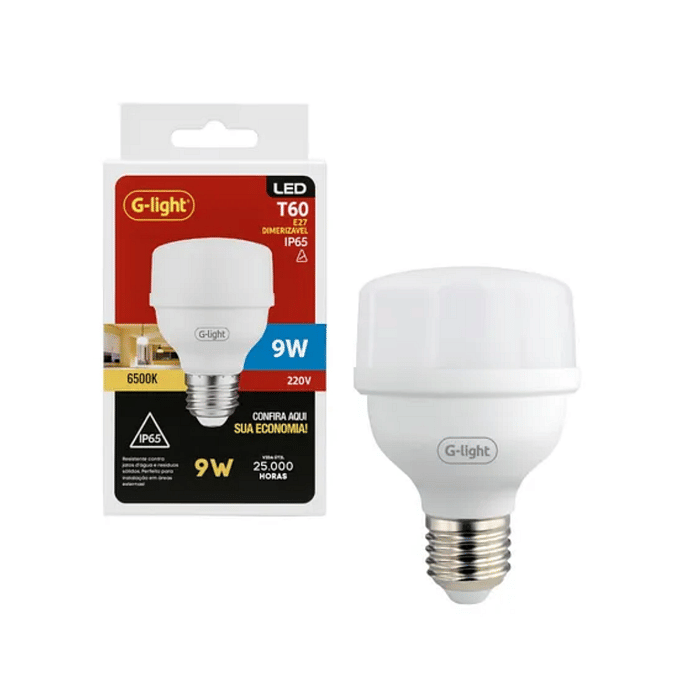 LAMPADA DIMERIZAVEL LED 9W T60 220V IP65 6500k