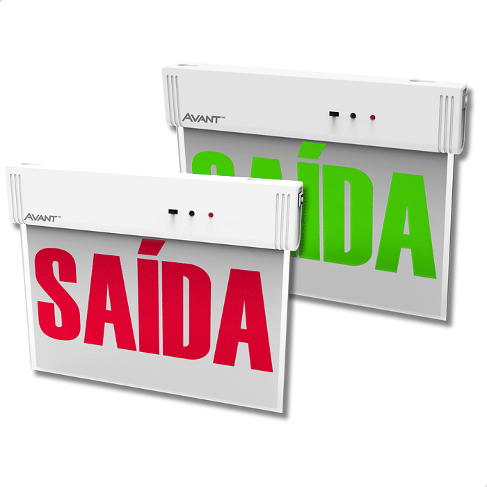 Placa de Saída Emergência LED Face Única 1W Branca - Avant