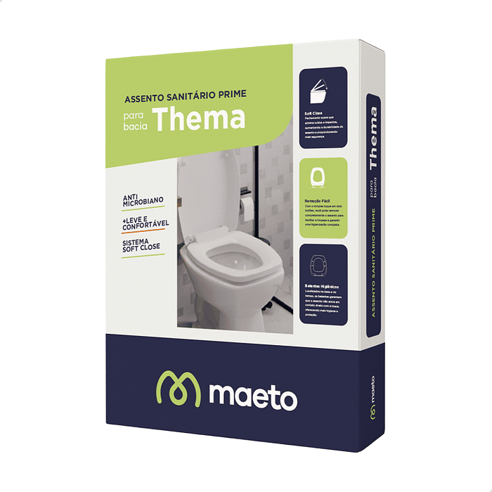 Assento Sanitário Thema Soft Close Branco Maeto – Tampa de Vaso Premium