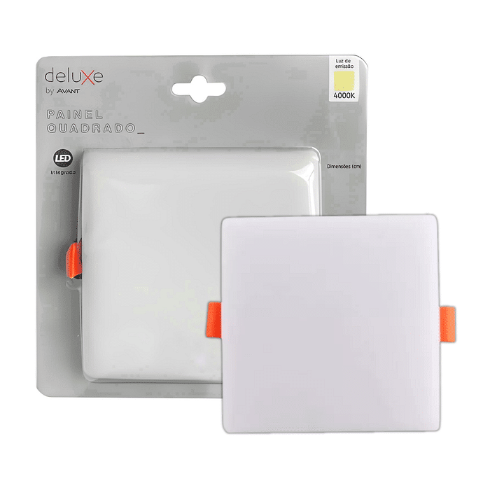 Painel Plafon LED 36W Flat Quadrado 22,5x22,5cm - Avant