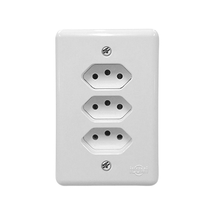 Tomada Tripla 20A Monobloco Stylus - Ilumi