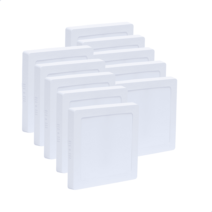 Combo 10 Plafons LED Quadrados Sobrepor 18W Solara