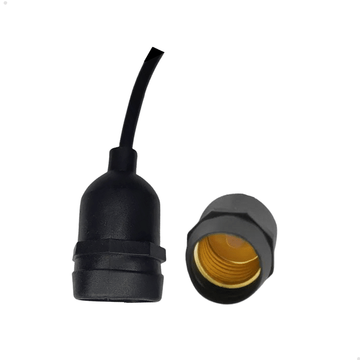 Bocal Soquete Preto E27 250V 4A C/ 15CM De Cabo 0,75