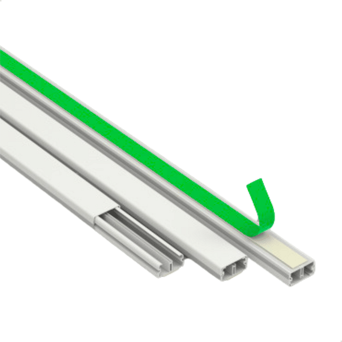 Canaleta para Fios 1 Metro x 20mm x 10mm C/Divisória e Fita Dupla Face