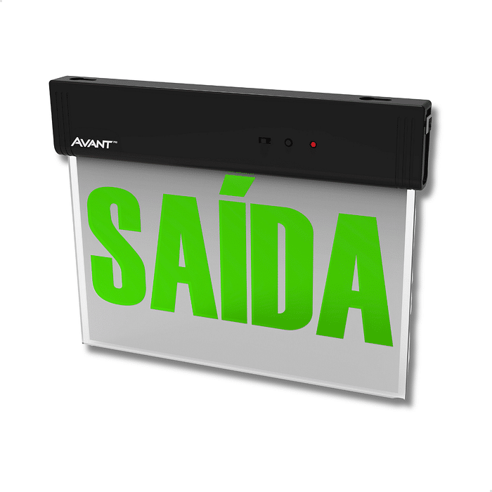 Placa de Saída Emergência LED Face Única 1W Preta - Avant