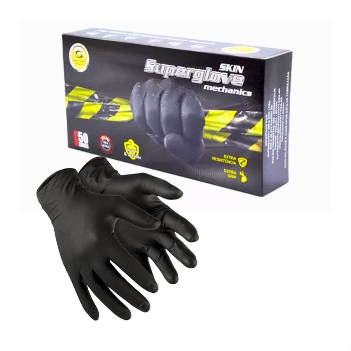 Luva S.Glove Black C/ 50 Mãos