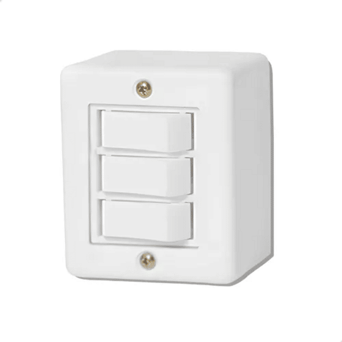 Interruptor 3 Telas Simples Sobrepor 6A