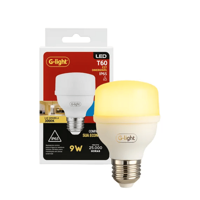 LAMPADA DIMERIZAVEL LED 9W T60 220V  IP65 3000K