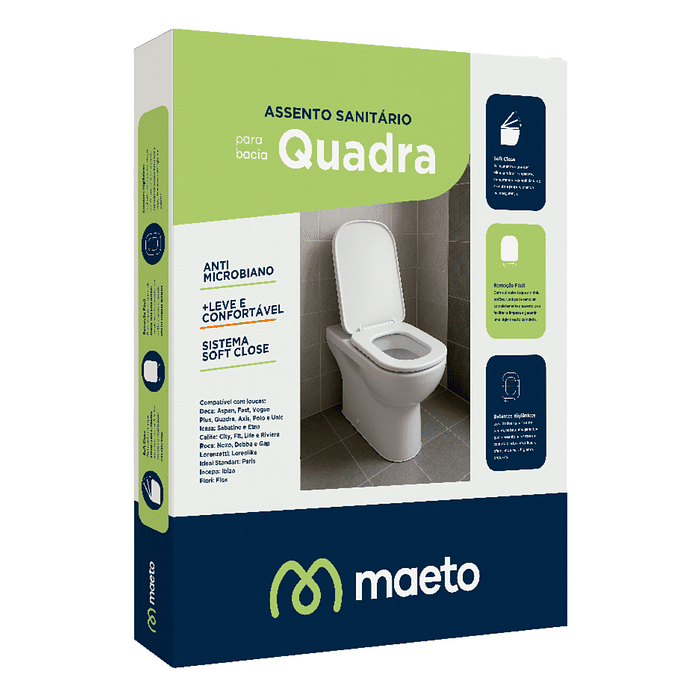 ASSENTO QUADRA SOFT CLOSE  BRANCO - MAETO