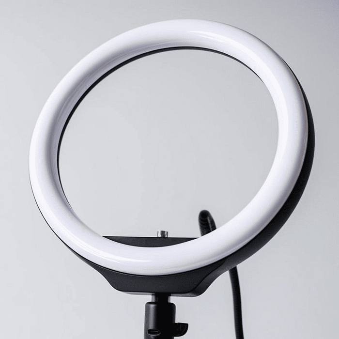 Ring Light LED 14 8W  Preta 5V USB c/ Tripe 1,6M e 3 Suporte P/ Celular - G-Light