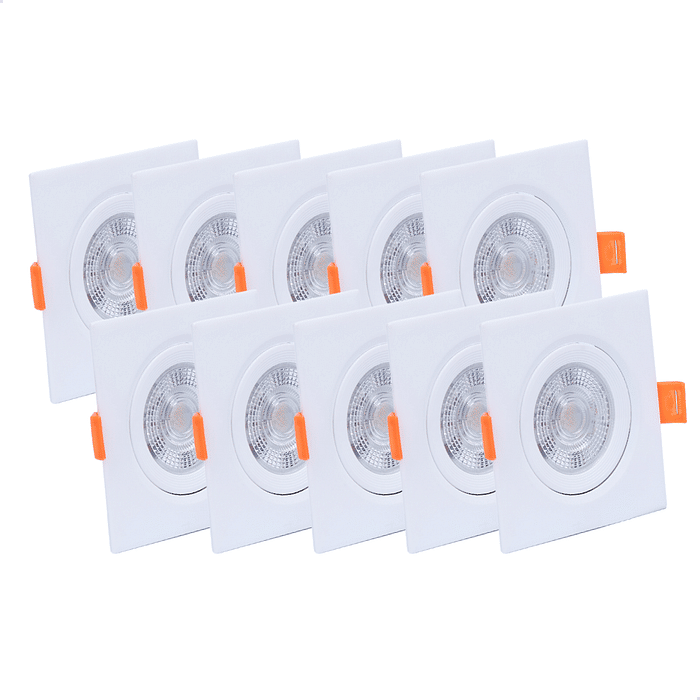Combo 10 Spots LED Direcionáveis Embutir 5W Solara
