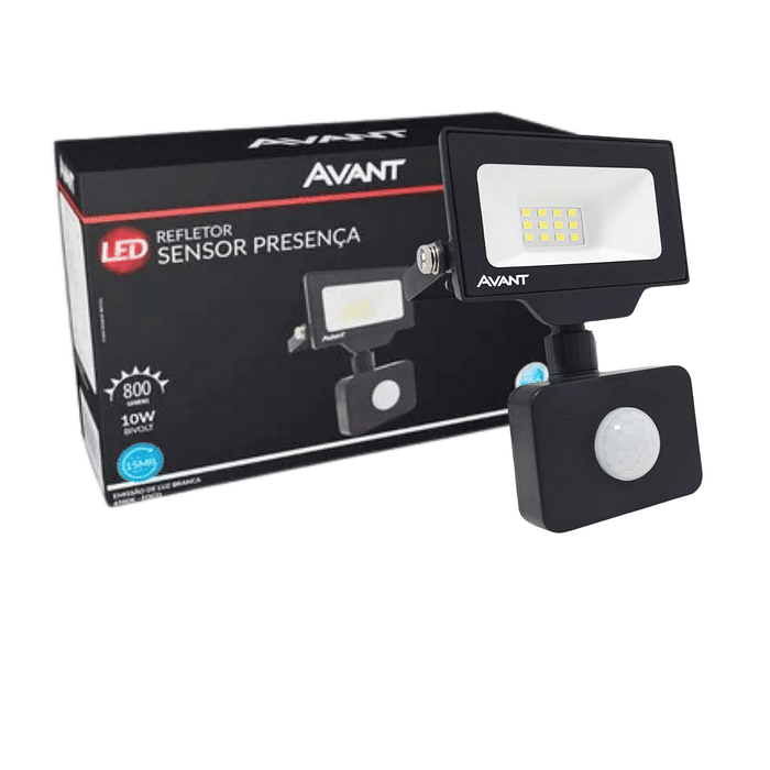 Refletor LED 10W C/Sensor de Presença - Avant