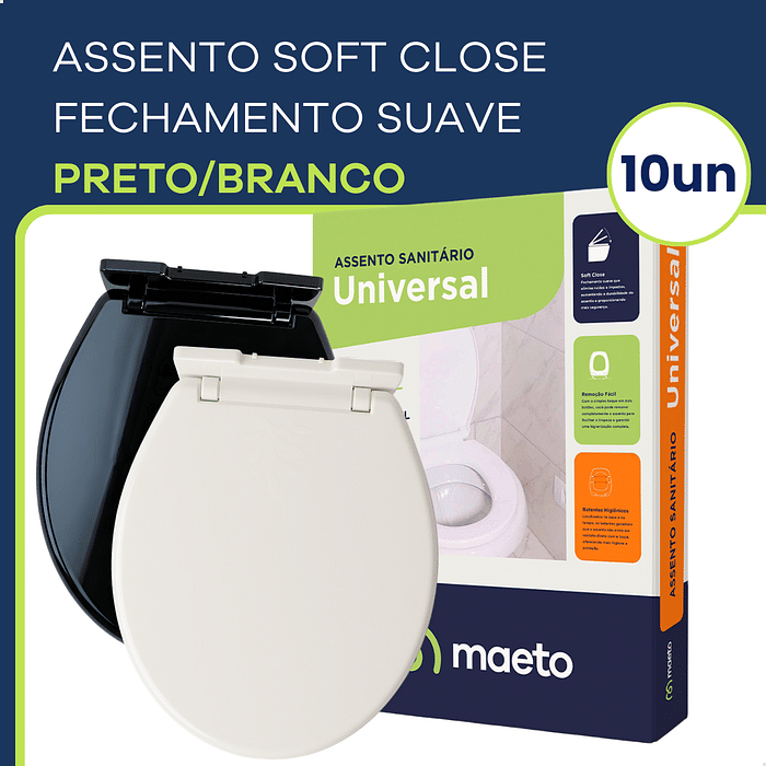 Kit 10 Assentos Universal Soft Close - Maeto