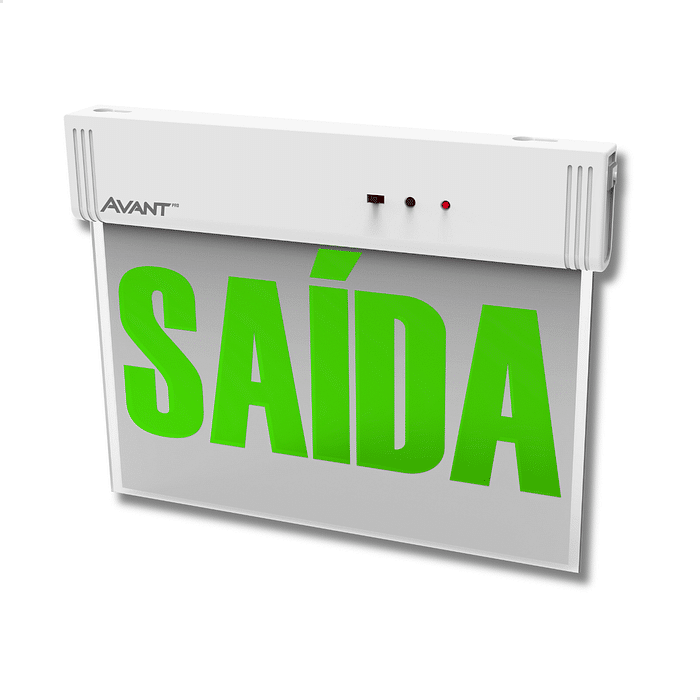 Placa de Saída Emergência LED Face Única 1W Branca - Avant