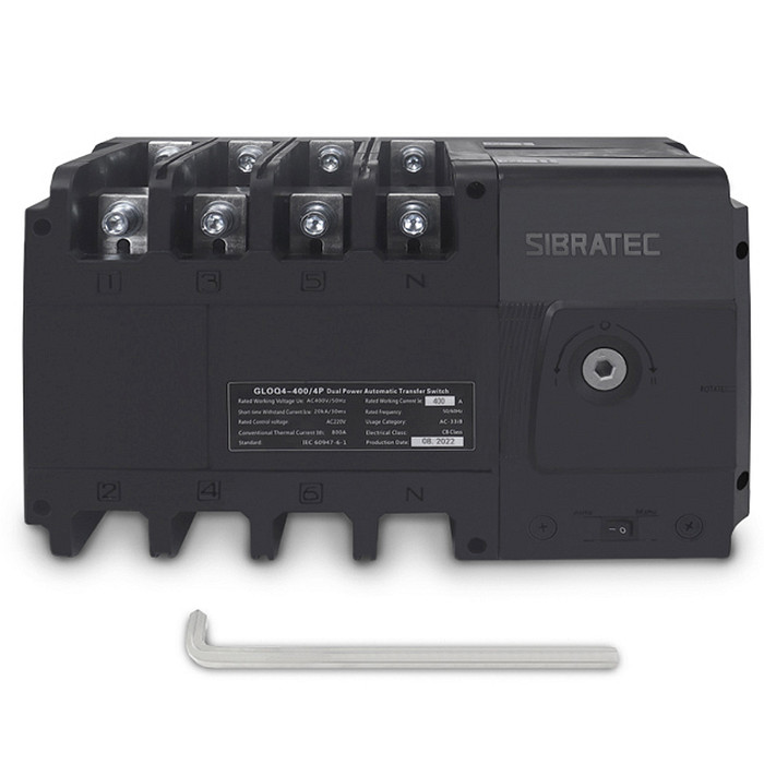 Chave de Transferência Automática 400A 4 Polos Rede Gerador sem Carga - GLOQ4-400/4P