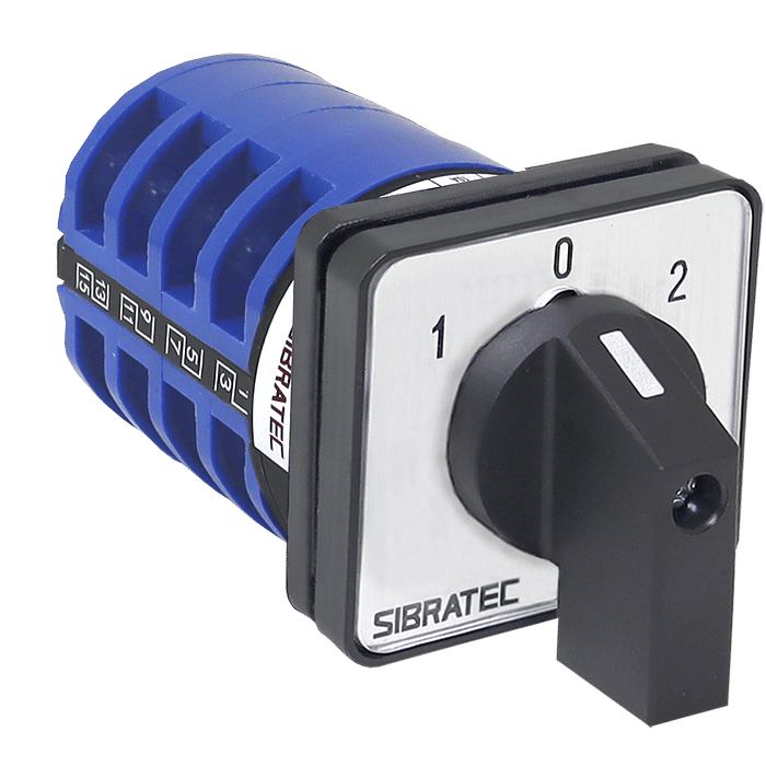 Chave de Transferência Rotativa 25A | 4 Polos | 3 Posições | Porta de Painel | Rede Gerador - LW28-25-4P