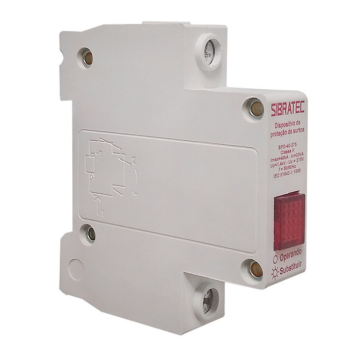DPS Dispositivo Protetor de Surto 1 Polo Monofásico 20/40kA 275V Bivolt Classe 2 - SPD-40-275