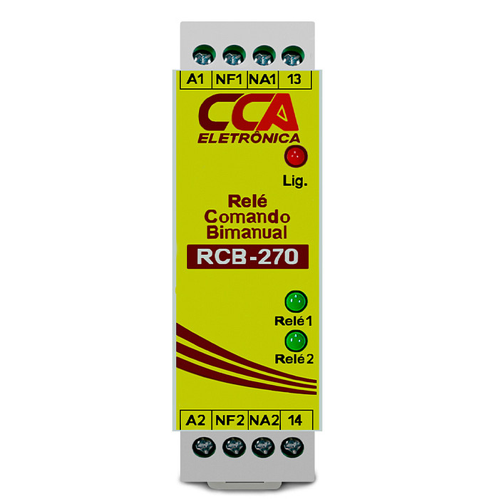 Relé de Segurança Comando Bi Manual 24V com 4 Entradas e 1 Saída NA - RCB-270
