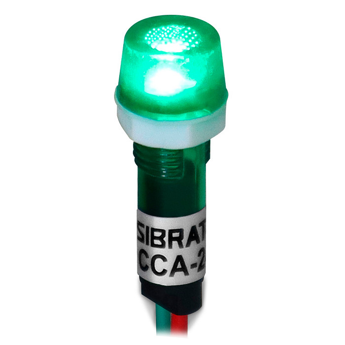 Sinaleiro LED Verde 12V-24V Padrão 9mm - Tipo "Olho de Boi"