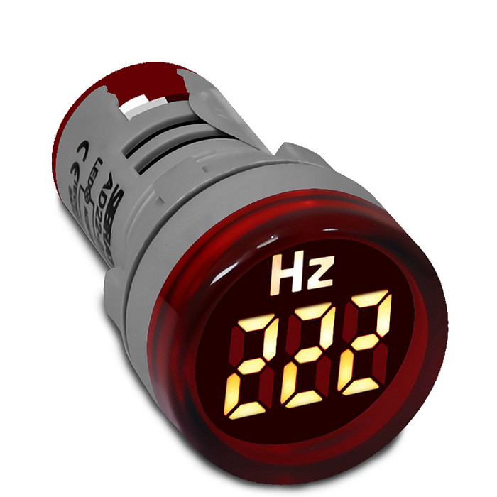 Frequencímetro Digital Medição 0-99Hz Vermelho Ø22mm - AD22-22HZ-R