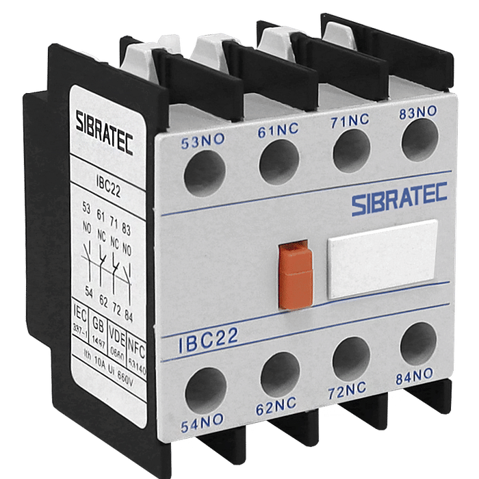 Bloco de Contato Auxiliar  2NA 2NF para Contatores de 9A até 32A  - IBC22