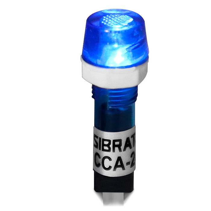 Sinaleiro LED Azul 110V-220V Padrão 9mm - Tipo "Olho de Boi"