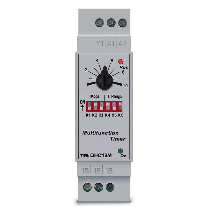 Rele Temporizador Multifunção (ON-DELAY / OFF-DELAY) Alimentação 24-240Vac/Vcd - DHC-19M