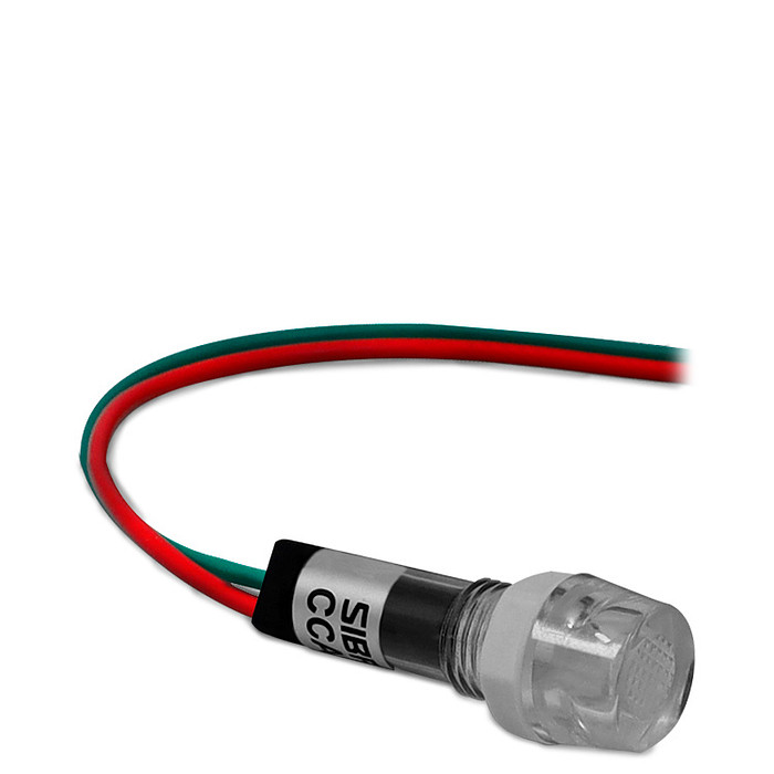Sinaleiro LED Branco 12V-24V Padrão 9mm - Tipo "Olho de Boi"