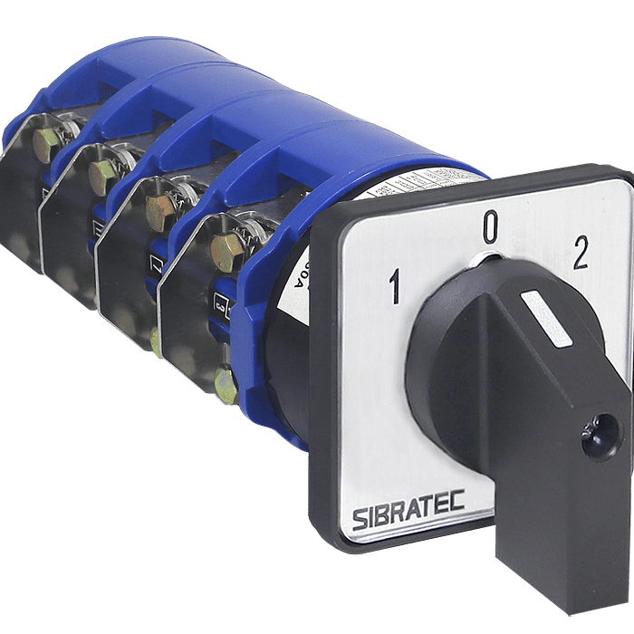Chave de Transferência Rotativa 160A | 4 Polos | 3 Posições | Porta de Painel | Rede Gerador - LW28-160-4P