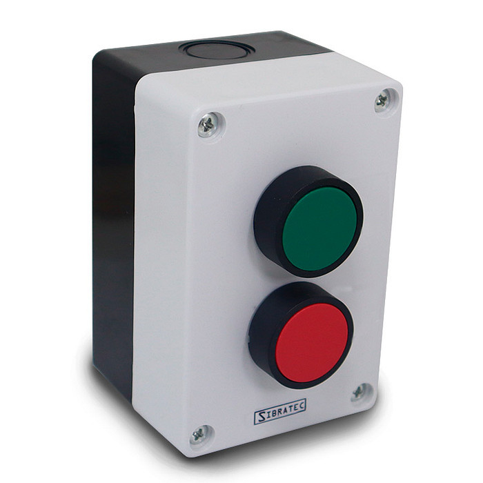 Botoeira Liga Desliga Botão de Pulso Verde 1NA + Vermelho 1NF de Comando