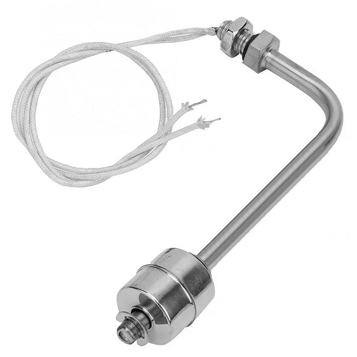 Boia de Nível Aço Inox L 90 Graus 100mm 1NA Cabo com 30cm IP67