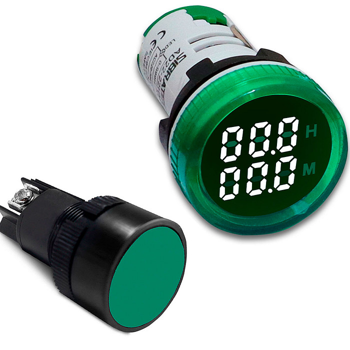 Kit Horímetro Digital 220V + Botão Start Stop Reset Minuteria